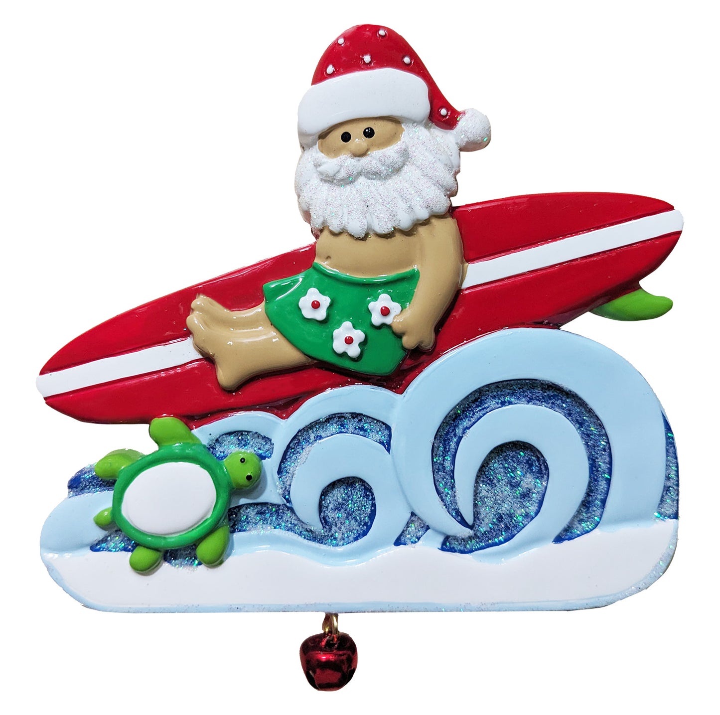114T: Tropical Santa on Surfboard
