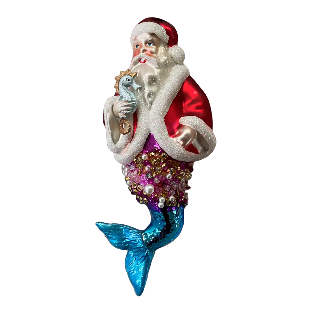 HZZ103: Glass Merman Santa