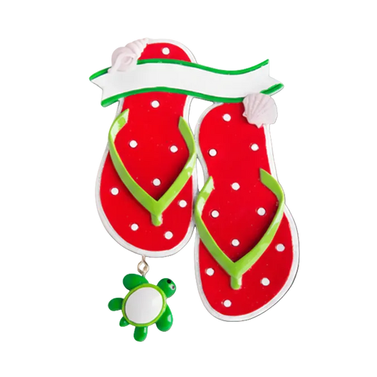 KK427: Tropical Turtle Flip Flops