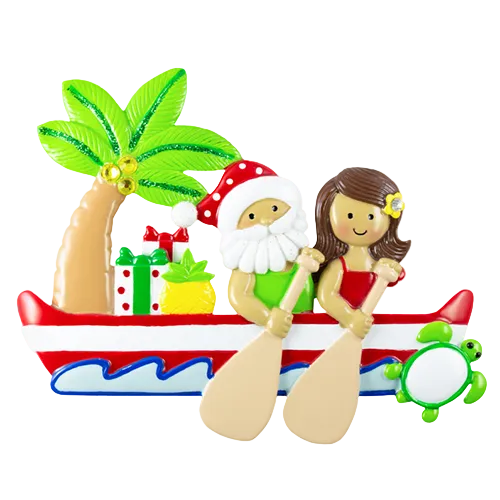 NT302: Santa & Girl Canoe Paddlers Family-2