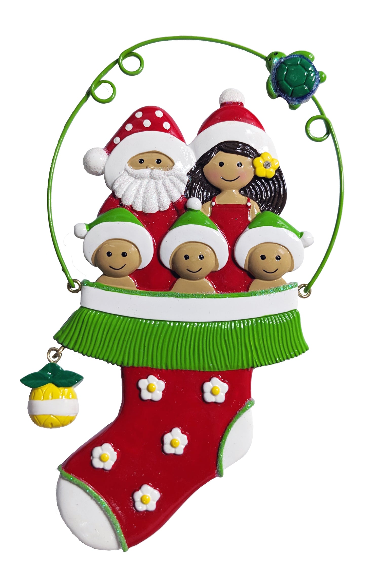 275: Santa Hula Stocking - Family of 5