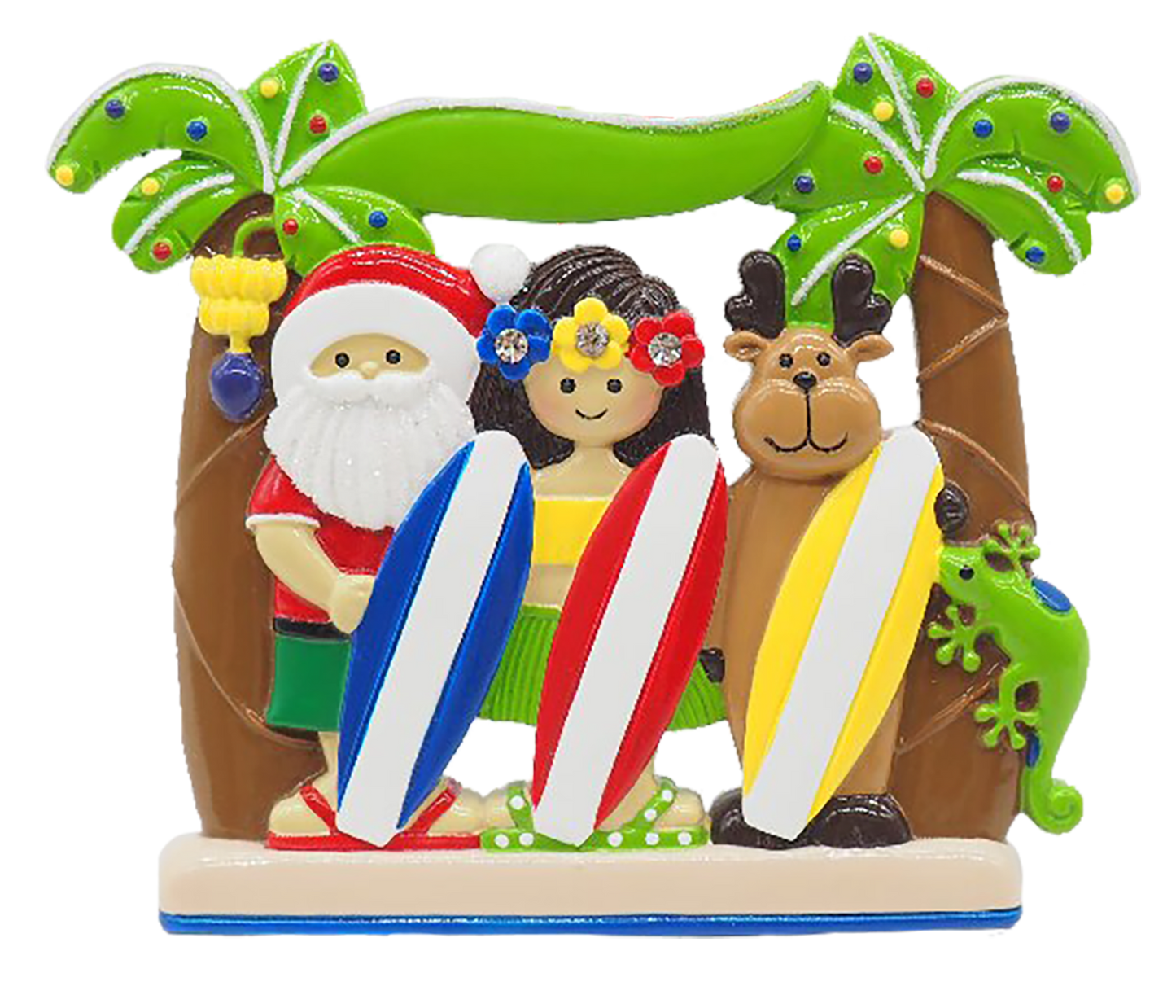 Santa Surfboard Family of 3 - Table Topper