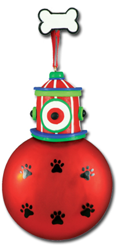 CL159: Glass Dog Fire Hydrant Ball