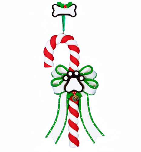 CL286: Paw Print Candy Cane
