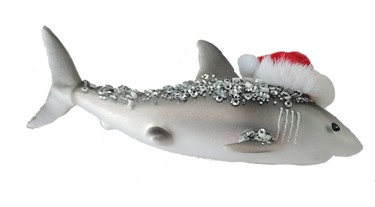 HZZ112: Glass Shark w/ Santa Hat