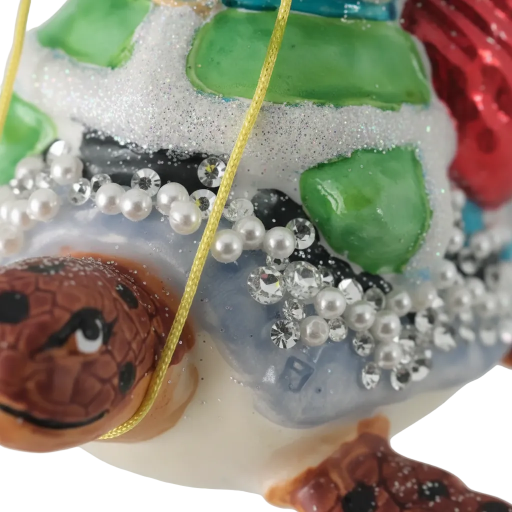 HZZ113: Glass Santa & Turtle - 12 Pack