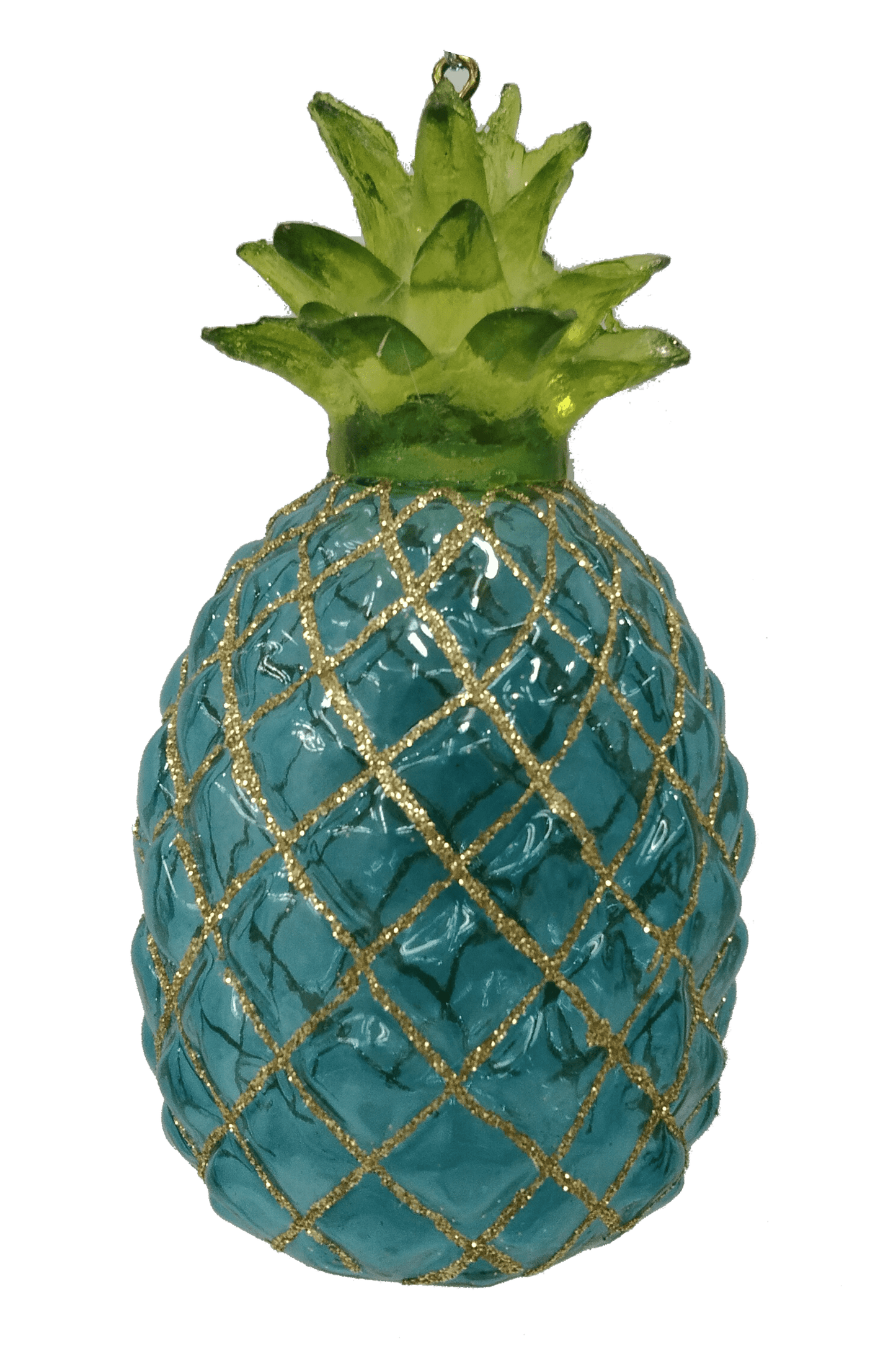 HZZ121B: Clear Glass Blue Pineapple