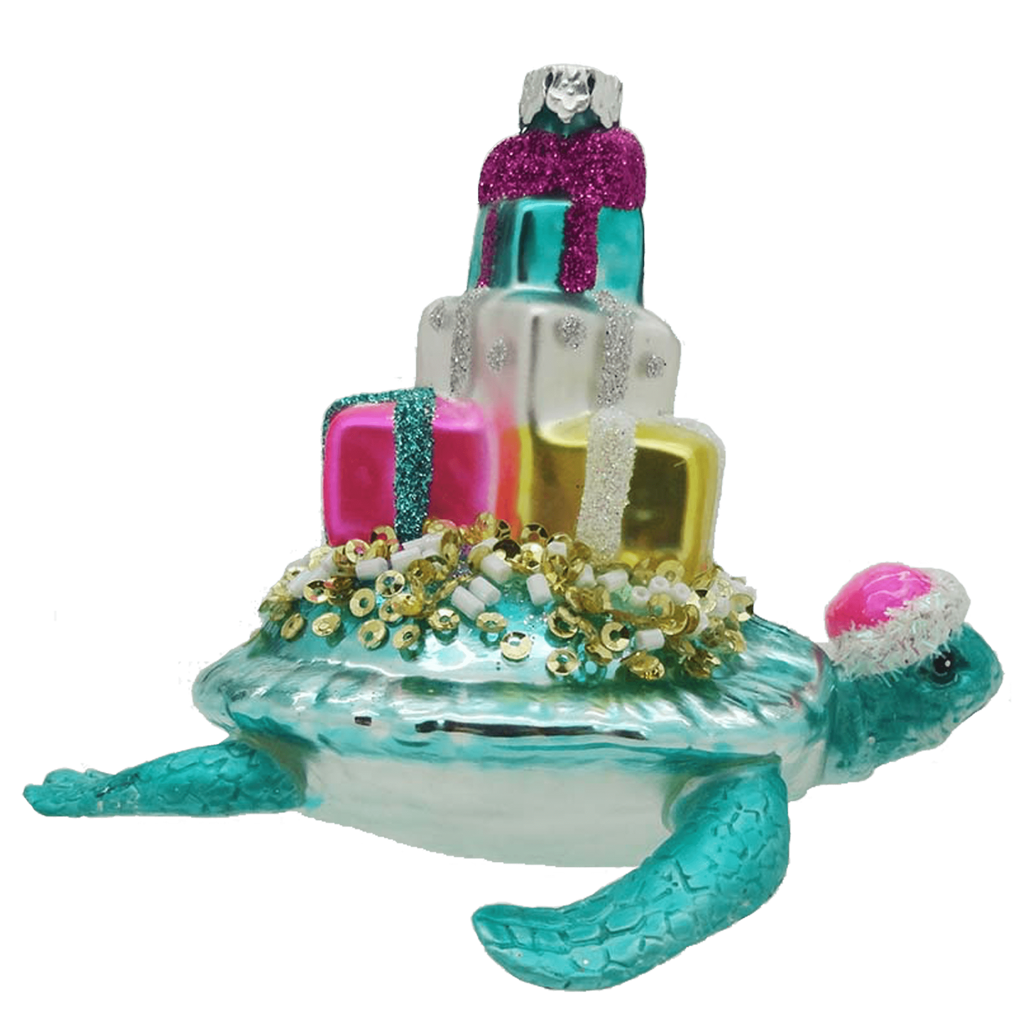 HZZ122: Glass Turtle w/ Presents