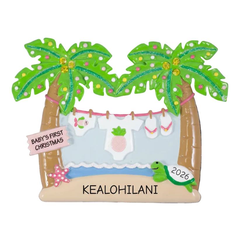 NT195G: Tropical Babys First Christmas - Girl