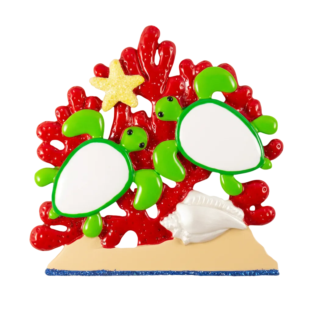 NT292: Sea Turtle Coral Couple