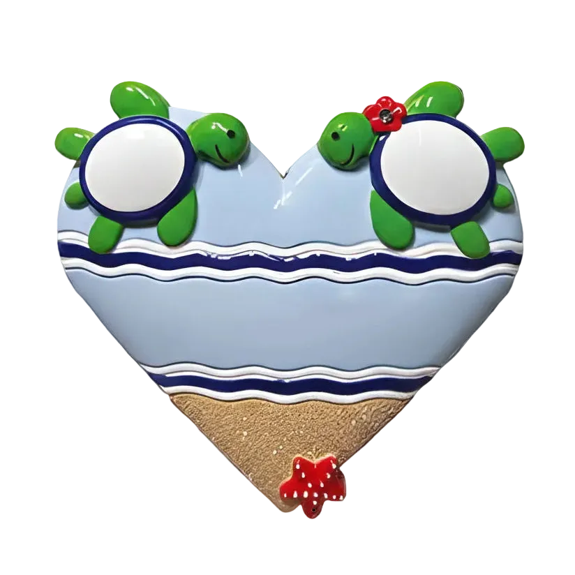 NT371: Sea Turtle Heart Couple - 24 Pack