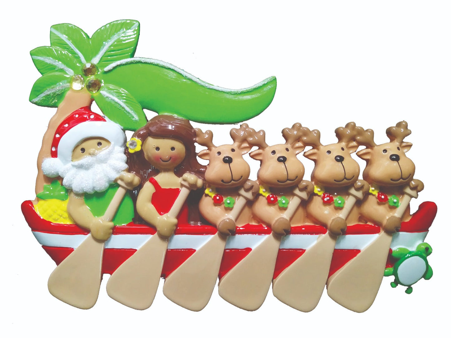 NT306:  Santa & Girl Canoe Paddlers