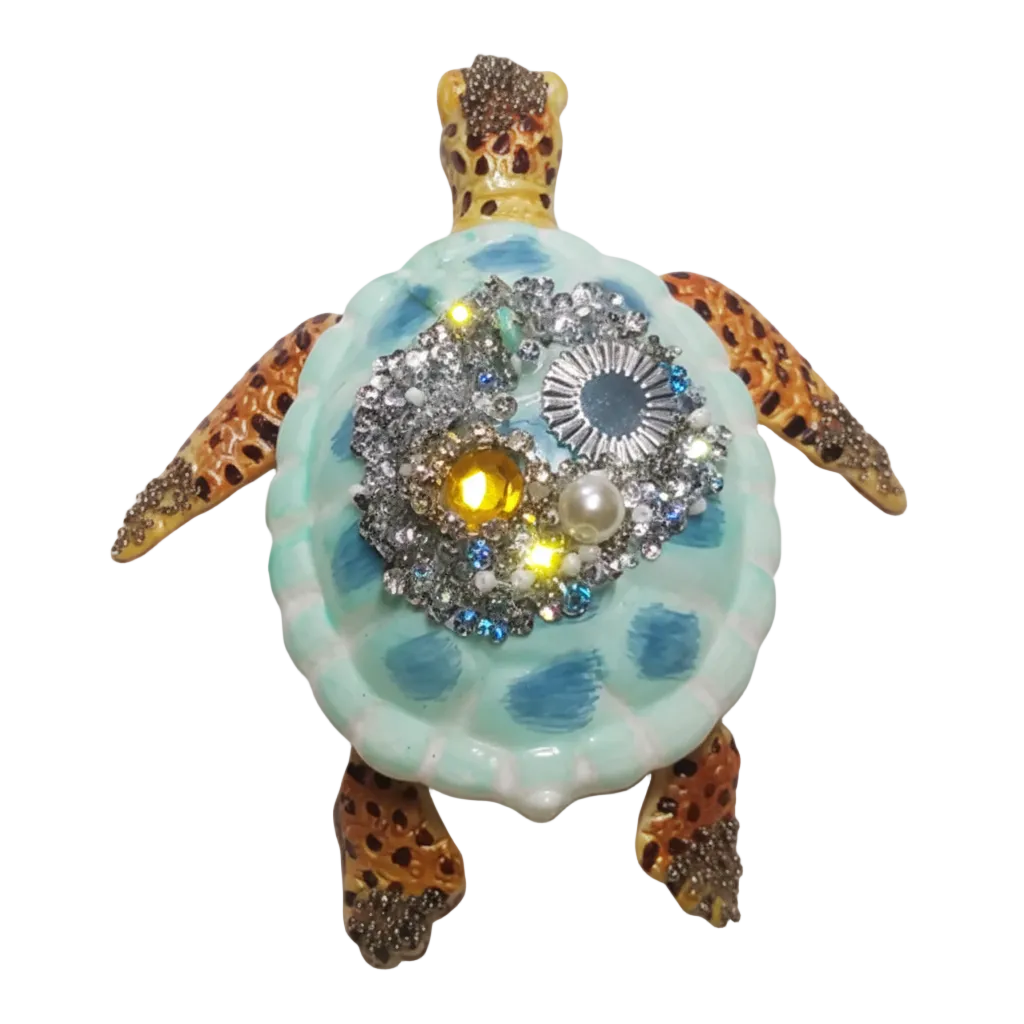 HZZ105: Blue Glass Turtle