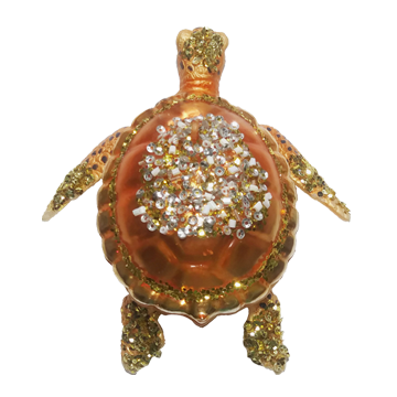 HZZ106: Gold Glass Turtle