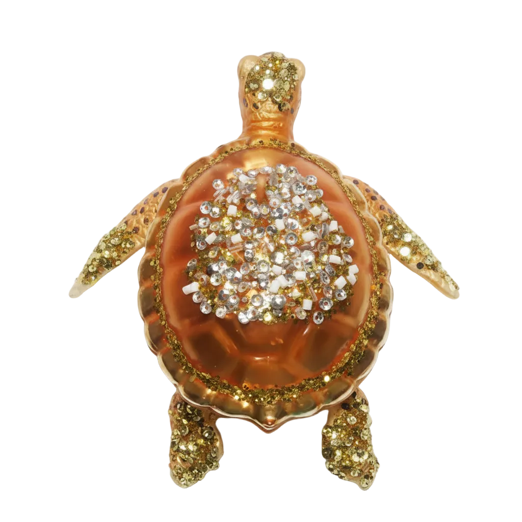 HZZ106: Gold Glass Turtle
