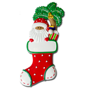 105T: Tropical Santa Stocking Ornament