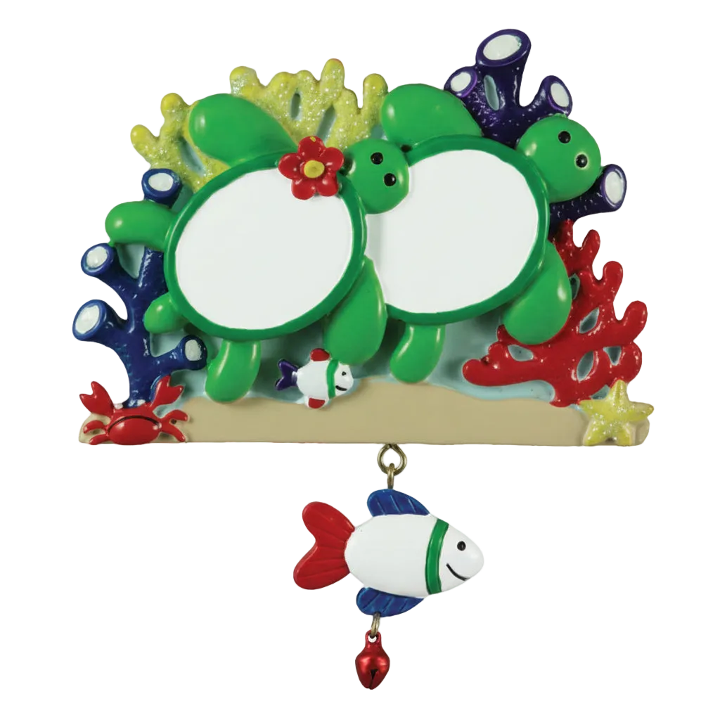 Sea Turtle Couple Linking Base Ornament