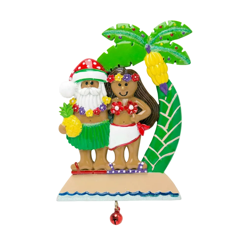 182N: Santa Hula Couple with Banana