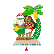 182N: Hawaiian Santa Banana Couple Ornament