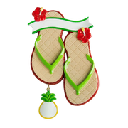 KK428: Flip Flops - Hibiscus & Pineapple