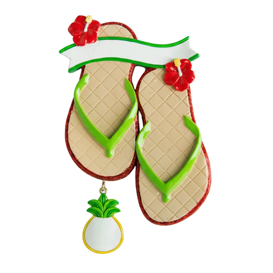 KK428: Flip Flops - Hibiscus & Pineapple