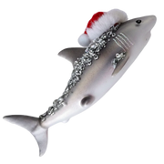 HZZ112: Glass Shark w/ Santa Hat - 12 Pack
