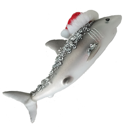 HZZ112: Glass Shark w/ Santa Hat