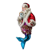 HZZ103: Glass Merman Santa - 12 Pack