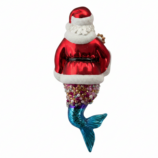 HZZ103: Glass Merman Santa - 12 Pack