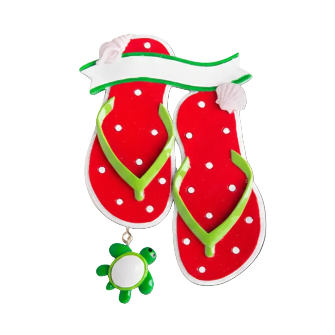 KK427: Tropical Turtle Flip Flops