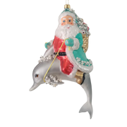 HZZ114: Glass Santa & Dolphin - 12 Pack