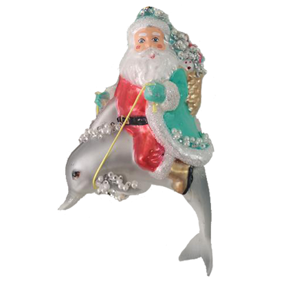 HZZ114: Glass Santa & Dolphin