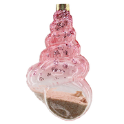 HZZ117: Pink Glass Conch with Sand - 12 Pack