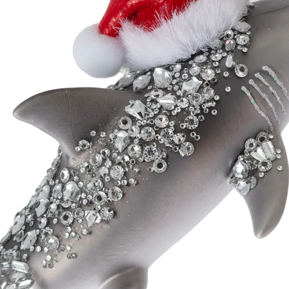 HZZ112: Glass Shark w/ Santa Hat - 12 Pack