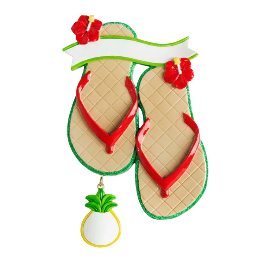KK428: Flip Flops - Hibiscus & Pineapple
