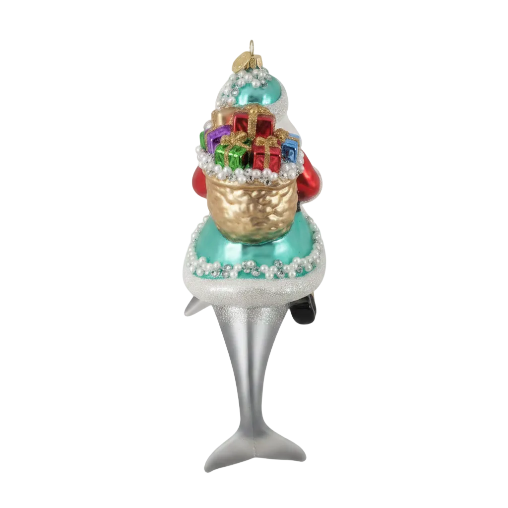 HZZ114: Glass Santa & Dolphin - 12 Pack