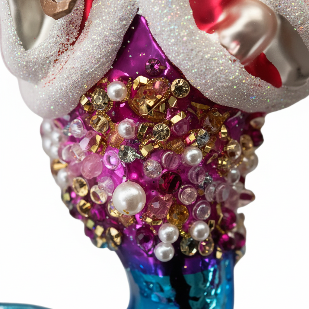 HZZ103: Glass Merman Santa - 12 Pack