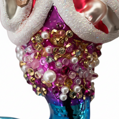 HZZ103: Glass Merman Santa - 12 Pack
