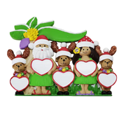 245: Tropical Santa Family of  5 Tabletop Ornament