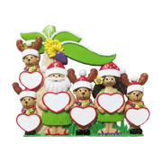 246: Tropical Santa Family of 6 Tabletop Ornament