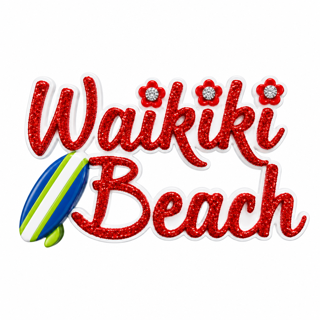 256S:  Waikiki Beach w/ Surfboard
