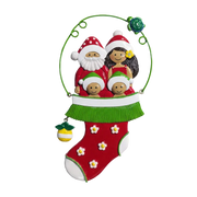 274: Santa Hula Stocking - Family of 4