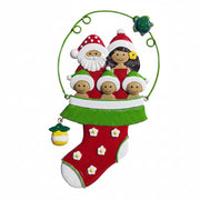 275: Santa Hula Stocking - Family of 5