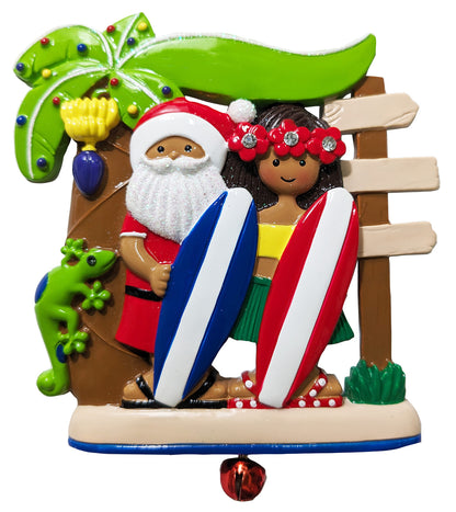 302: Santa Surfboard Gecko Couple - Linking