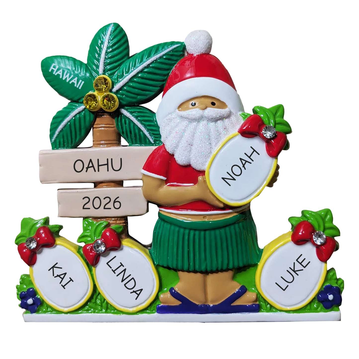 314: Pineapple Family of 4 Tabletop Ornament