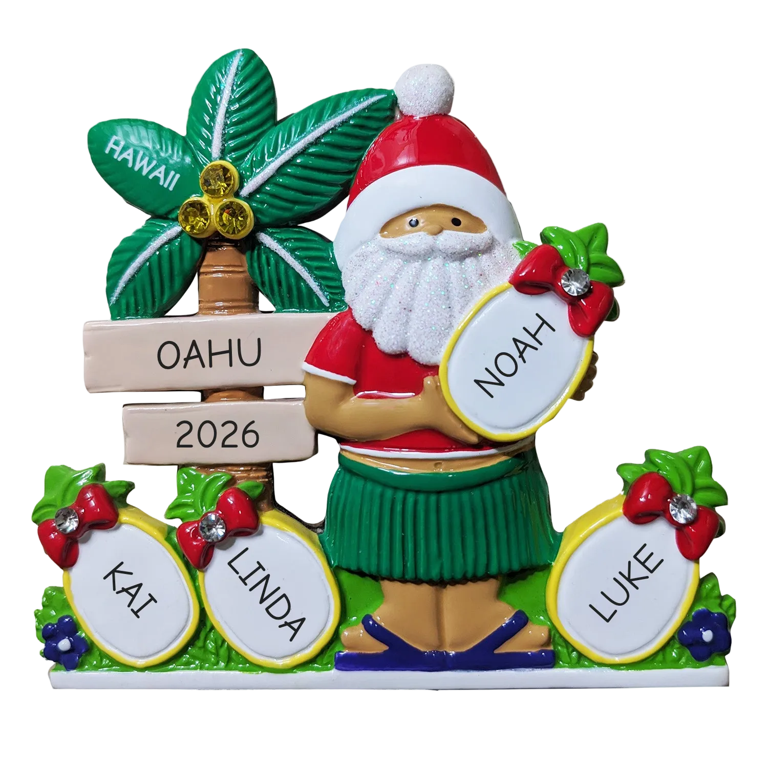 314: Pineapple Family of 4 Tabletop Ornament