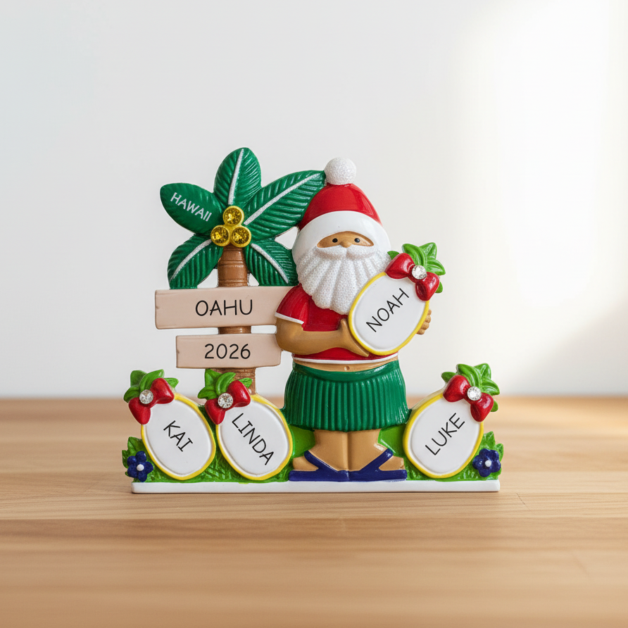 314: Pineapple Family of 4 Tabletop Ornament
