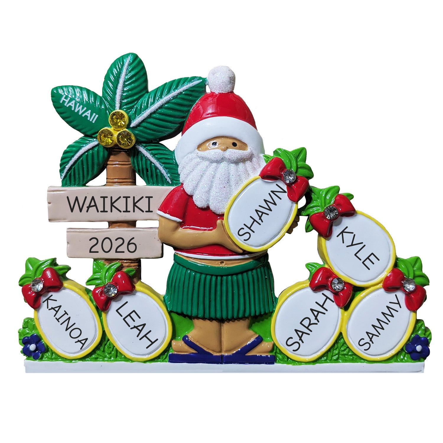 316: Pineapple Family of 6 Tabletop Ornament