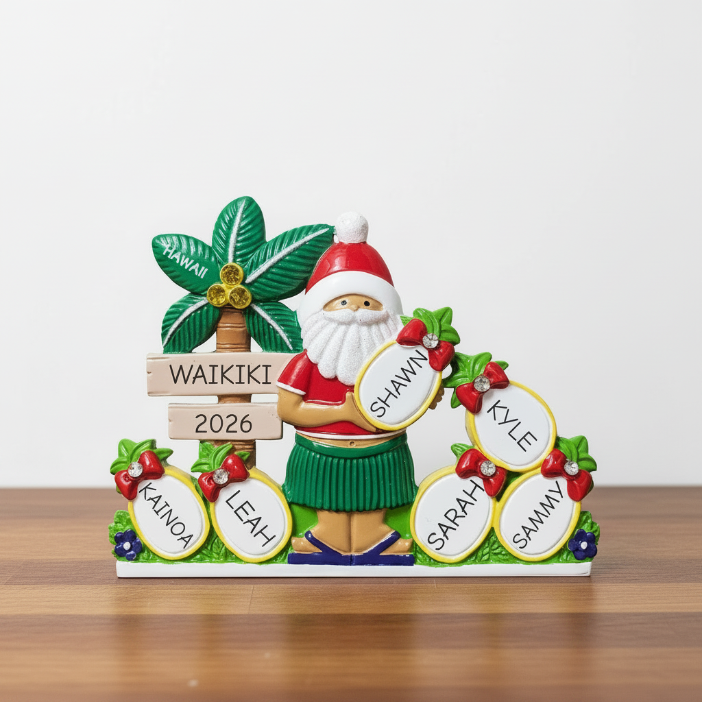316: Pineapple Family of 6 Tabletop Ornament