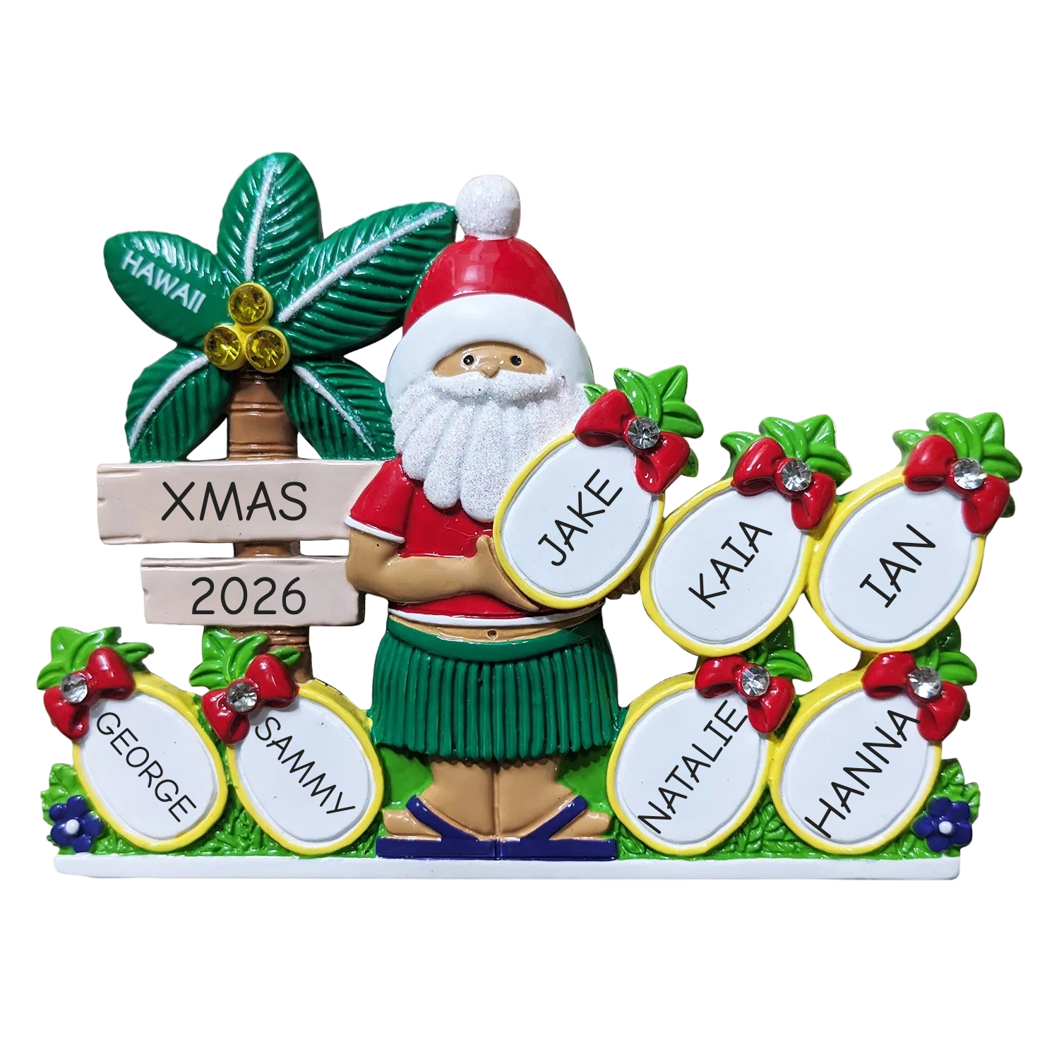 317: Pineapple Family of 7 Tabletop Ornament